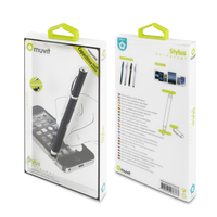 Muvit stylus pen with ballpoint pen - black
