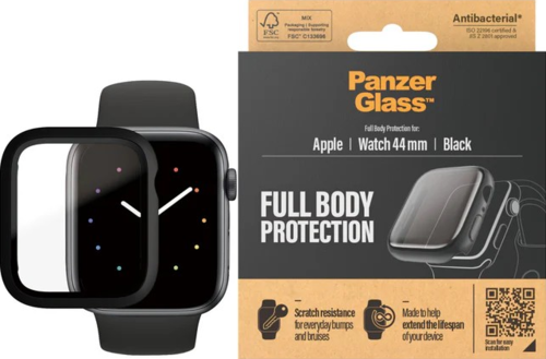 PanzerGlass Screen Protector - Black - voor Apple Watch Series 4/5/6/SE 44mm