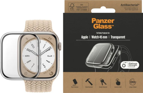 PanzerGlass Screen Protector Glass - Clear - voor Apple Watch Series 9/8/7 /45mm