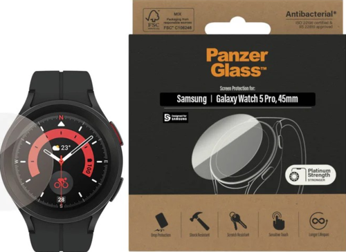 PanzerGlass Screen Protector - Clear - voor Samsung Galaxy Watch 5 Pro 45mm