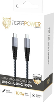 Muvit Tiger Cable USB-C to USB-C 100W 2M - Black