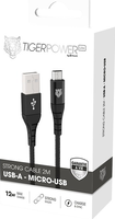 Muvit Tiger Cable USB-A to micro USB 2M - Black