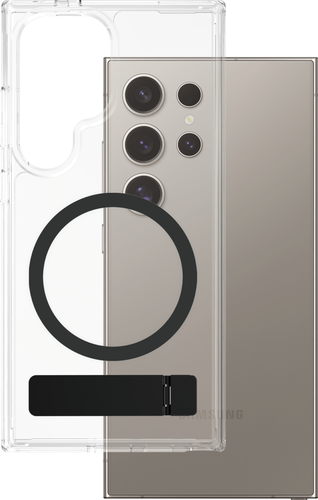 CARE. by PZG Feature Case w. Noir Kickstand & QI - Clear -  Samsung S25 Ultra