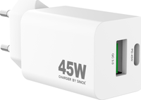 Sinox Wall Charger PD 45W USB-A+USB-C GAN-PPS - Wit