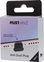 Musthavz Bouchons Anti-poussière - 3 pièces - Noir, Blanc & Transparant