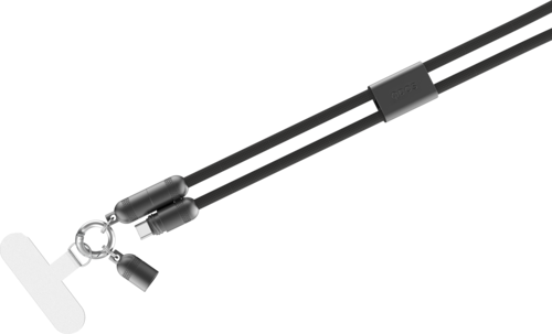 QDOS Powerloop (Lanyard + 60W USB-C to USB-C Charging Cable 2.0 - 1.2m) - Zwart