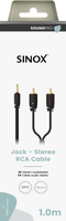 Sinox Jack - 2xRCA Cable 1m - Black