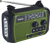 SINOX Emergency Survival Radio/Lamp/Powerbank - USB-C - Groen/Zwart