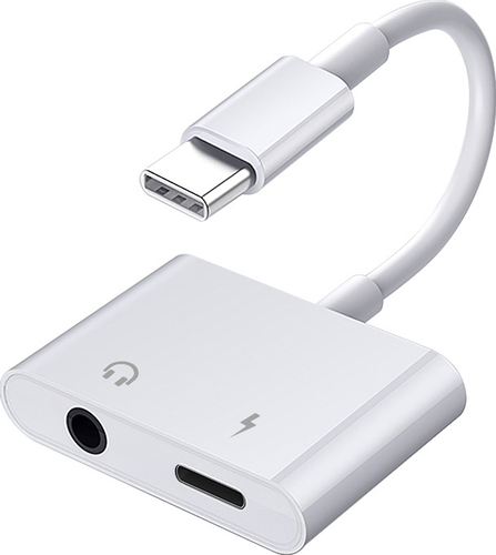 Grab & Go by Sinox - USB-C (m) Connector to USB-C (f) and Jack 3.5 (f) - Wit