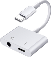 Grab & Go by Sinox - USB-C (m) Connector to USB-C (f) and Jack 3.5 (f) - White