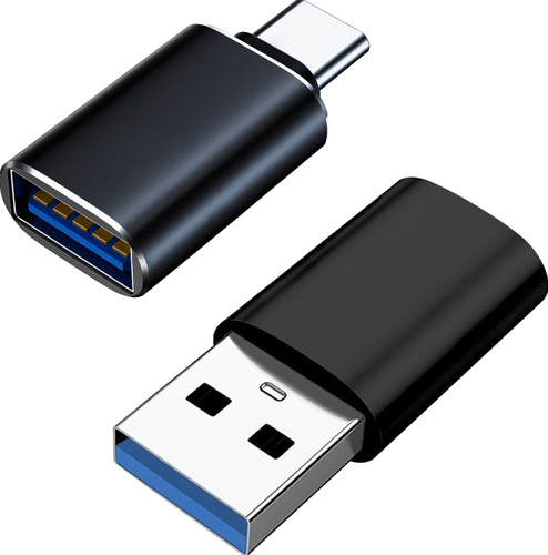 Grab & Go by Sinox - Set of USB C-A m-f Adaptor + USB A -C m-f Adaptor  - Zwart