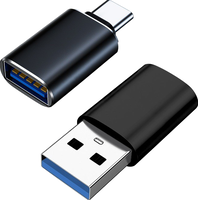 Grab & Go by Sinox - Set of USB C-A m-f Adaptor + USB A -C m-f Adaptor - Black