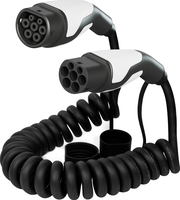 SINOX EV Spiral Charging Cable, Type 2 -Type 2 16A 3 Phase, 3-5m - Zwart