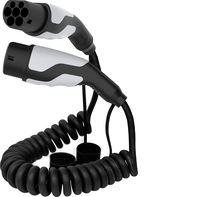 SINOX EV Spiral Charging Cable, Type 2 -Type 2 16A 3 Phase, 3-5m - Zwart