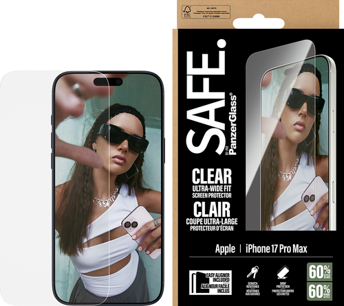 SAFE. by Panzerglass Screen Protector Ultra-Wide Fit - Clear - iPhone 17 Pro Max