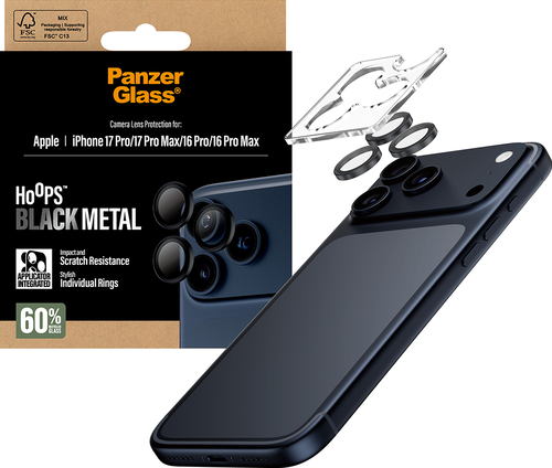 PanzerGlass Hoops Lens Protector - Zwart - iPhone 17 Pro/17 Pro Max/16 Pro (Max)