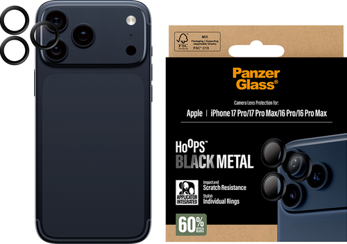 PanzerGlass Hoops Lens Protector - Zwart - iPhone 17 Pro/17 Pro Max/16 Pro (Max)