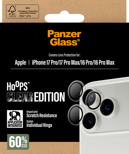 PanzerGlass Hoops Lens Protector - Transparent - pour iPhone 17 Pro/17 Pro Max