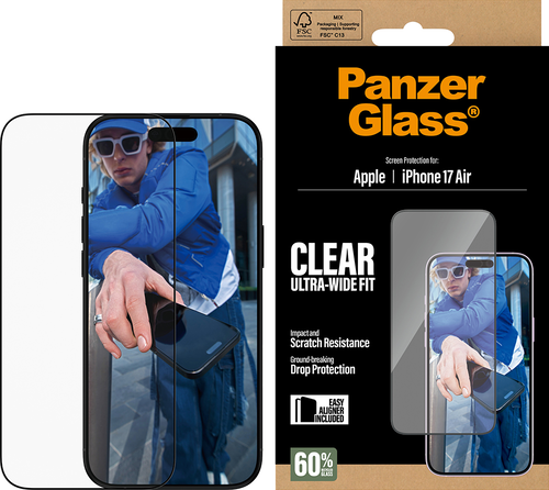 PanzerGlass Screen Protector Ultra-Wide Fit - Clear - pour iPhone 17 Air