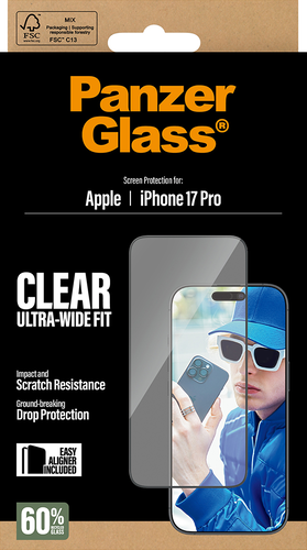 PanzerGlass Screen Protector Ultra-Wide Fit - Clear - pour iPhone 17 Pro