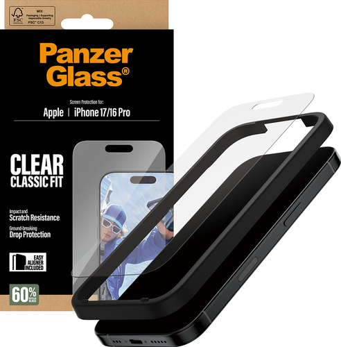 PanzerGlass Screen Protector Classic Fit - Transparant - iPhone 17/16 Pro