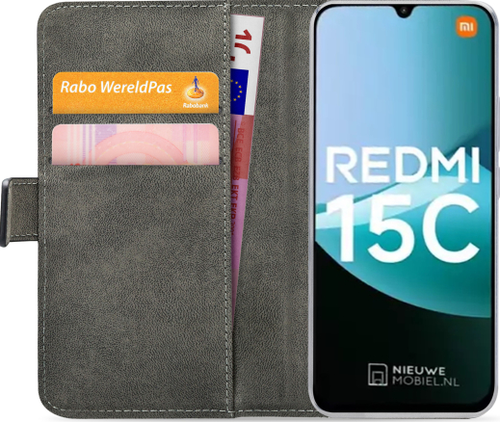 Mobilize Classic Gelly Wallet Book Case - Zwart - voor Xiaomi Redmi 15C 4G/5G