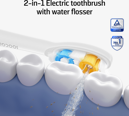 Soocas NEOS II 2-in-1 Tandenborstel met Waterflosser - 2 borsteltjes- Wit