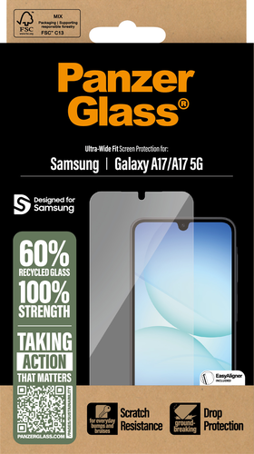 PanzerGlass Screen Protector Ultra-Wide Fit - Clear - Samsung Galaxy A17 4G/5G