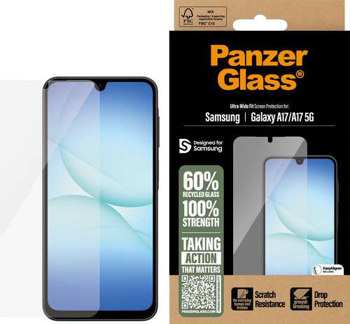 PanzerGlass Screen Protector Ultra-Wide Fit - Clear - Samsung Galaxy A17 4G/5G