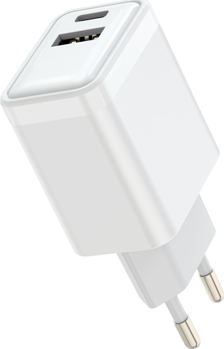 Grab & Go by Sinox - 12W Dual USB-A & USB-C Wall Charger - Wit