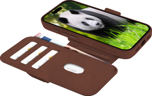 DBramante Lynge 2-in-1 leather wallet MagSafe - Dark Tan - Apple iPhone 17 Pro