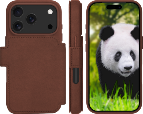 DBramante Lynge 2-in-1 leather wallet MagSafe - Dark Tan - Apple iPhone 17 Pro