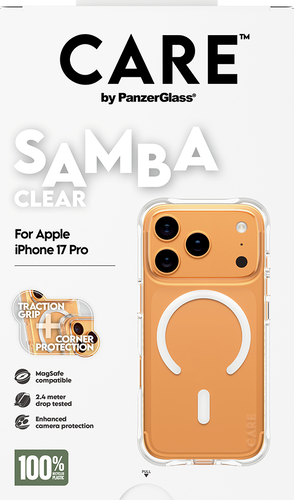 CARE by Panzerglass Fashionable Case Samba w. Magsafe - Clear - iPhone 17 Pro CARE by Panzerglass Fashionable Case Samba w. Magsafe - Clear - iPhone 17 Pro