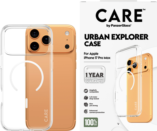 CARE by Panzerglass Case Urban Explorer MagSafe Blanc -Clear - iPhone 17 Pro Max