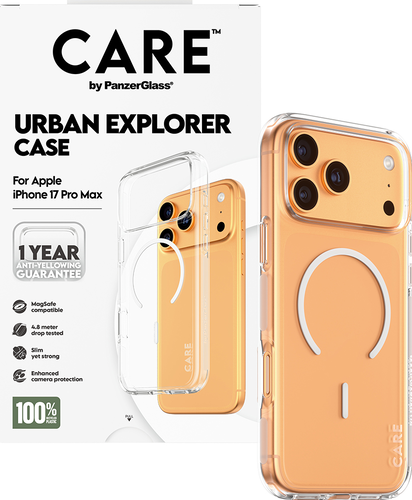 CARE by Panzerglass Case Urban Explorer MagSafe Blanc -Clear - iPhone 17 Pro Max