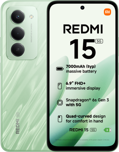 Xiaomi REDMI 15 5G 8GB RAM 256GB ROM - Ripple Green