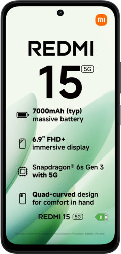 Xiaomi REDMI 15 5G 8GB RAM 256GB ROM - Zwart