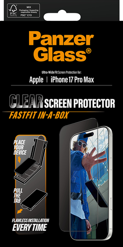 PanzerGlass Screen Protector UWF Fastfit in-a-box  - Clear - iPhone 17 Pro Max