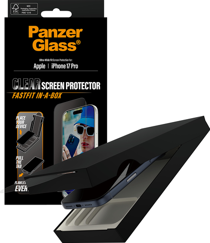 PanzerGlass Screen Protector UWF Fastfit in-a-box  - Clear - iPhone 17 Pro