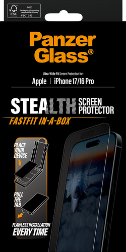 PanzerGlass Stealth Screen Pro UWF Fastfit in-a-box  - Clear - iPhone 17/16 Pro
