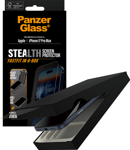 PanzerGlass Stealth Screen Pro UWF Fastfit in-a-box  - Clear - iPhone 17 Pro Max
