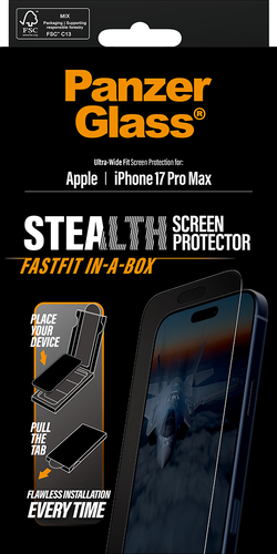 PanzerGlass Stealth Screen Pro UWF Fastfit in-a-box  - Clear - iPhone 17 Pro Max