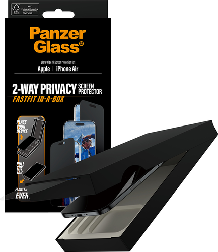 PanzerGlass Privacy Screen Pro UWF Fastfit in-a-box  - Clear - iPhone Air