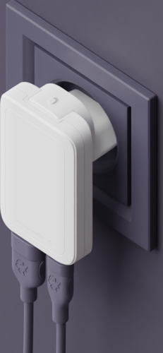 Dbramante re-charge Pro - EU/US Slim Charger - USB-C 20W+USB-A 18W - Wit