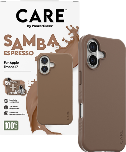 CARE by Panzerglass Fashionable Case Samba w. Magsafe - Espresso - iPhone 17