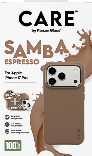 CARE by Panzerglass Fashionable Case Samba w. Magsafe - Espresso - iPhone 17 Pro