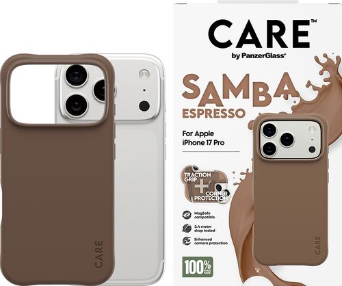 CARE by Panzerglass Fashionable Case Samba w. Magsafe - Espresso - iPhone 17 Pro