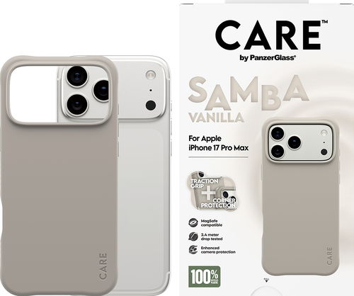 CARE by Panzerglass Fashionable Samba w. Magsafe - Vanilla - iPhone 17 Pro Max