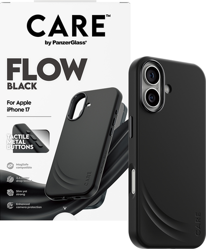 CARE by Panzerglass Feature FLOW Case w. Magsafe - Zwart - iPhone 17