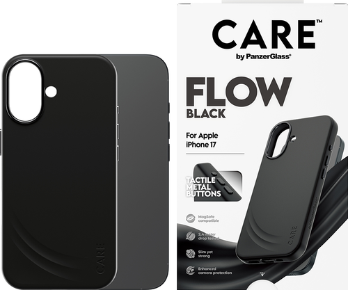 CARE by Panzerglass Feature FLOW Case w. Magsafe - Zwart - iPhone 17